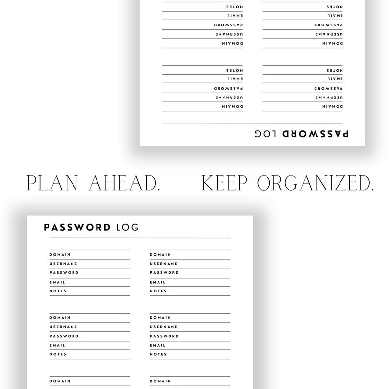 Password Log Printable | Password Tracker | Password Organizer ...