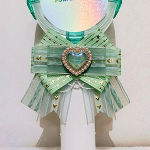 Mini Heart Gem Kpop Lightstick Ribbon Bow | Light Stick Deco Decoration Accessories Custom Fan Concert Decor  Gift Music Gift