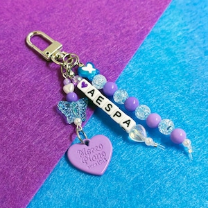 Custom Beaded Keychain Hearts Butterfly Kpop Phone Charm Beads Keyring AirPods Charm Accessories Gift Bag Charms