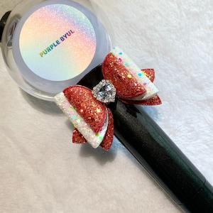 Mini fiocco di nastro luminoso con coriandoli / decorazione glitterata, accessorio personalizzato per tutti i regali musicali con bastoncino luminoso Kpop