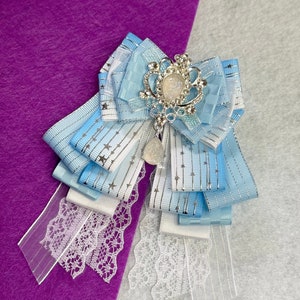 Light Blue Lightstick Ribbon | Custom Kpop Bow Fan Light Stick Decoration Accessories
