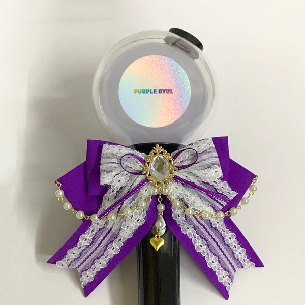 Nœud de ruban violet pour bâton lumineux | Déco personnalisée, cadeau idéal pour les fans de concerts de Kpop, cadeau de bâton lumineux, cadeau de musique