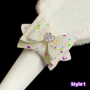 Glittery Kpop Lightstick Ribbon Fabric Bow | Light Stick Decor Custom Concert Deco Confetti Music Gift