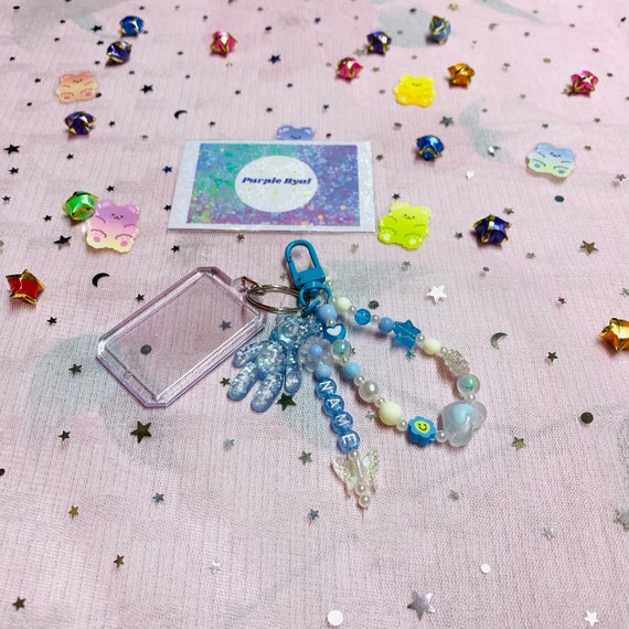 Handmade Beaded Keychain With Photo Frame Custom Etsy