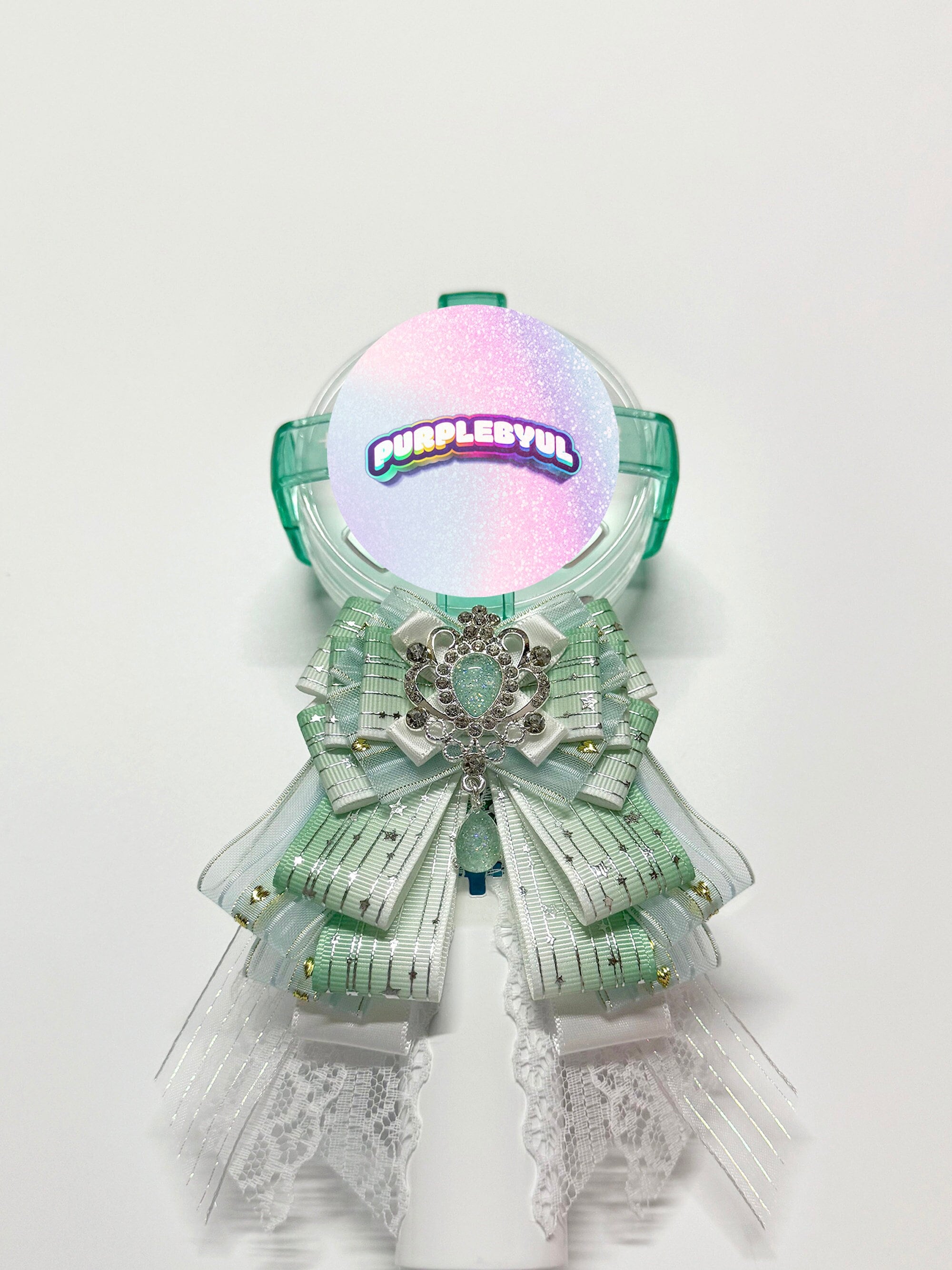 Green Lightstick Ribbon | Custom Kpop Bow Fan Light Stick