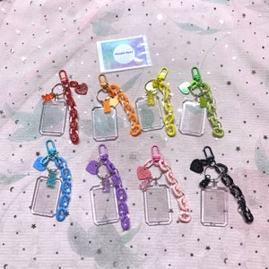 Kpop Keychain with 2.5” photo frame - Personalised Custom Idol Group Name Handmade Bead Beaded Keychain Gummy Bear Y2K Phone Bag Charm