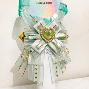 Kpop Ribbons Kpop Ribbon Bow With Heart Gem Lightstick Deco Decor Light Stick Custom ...