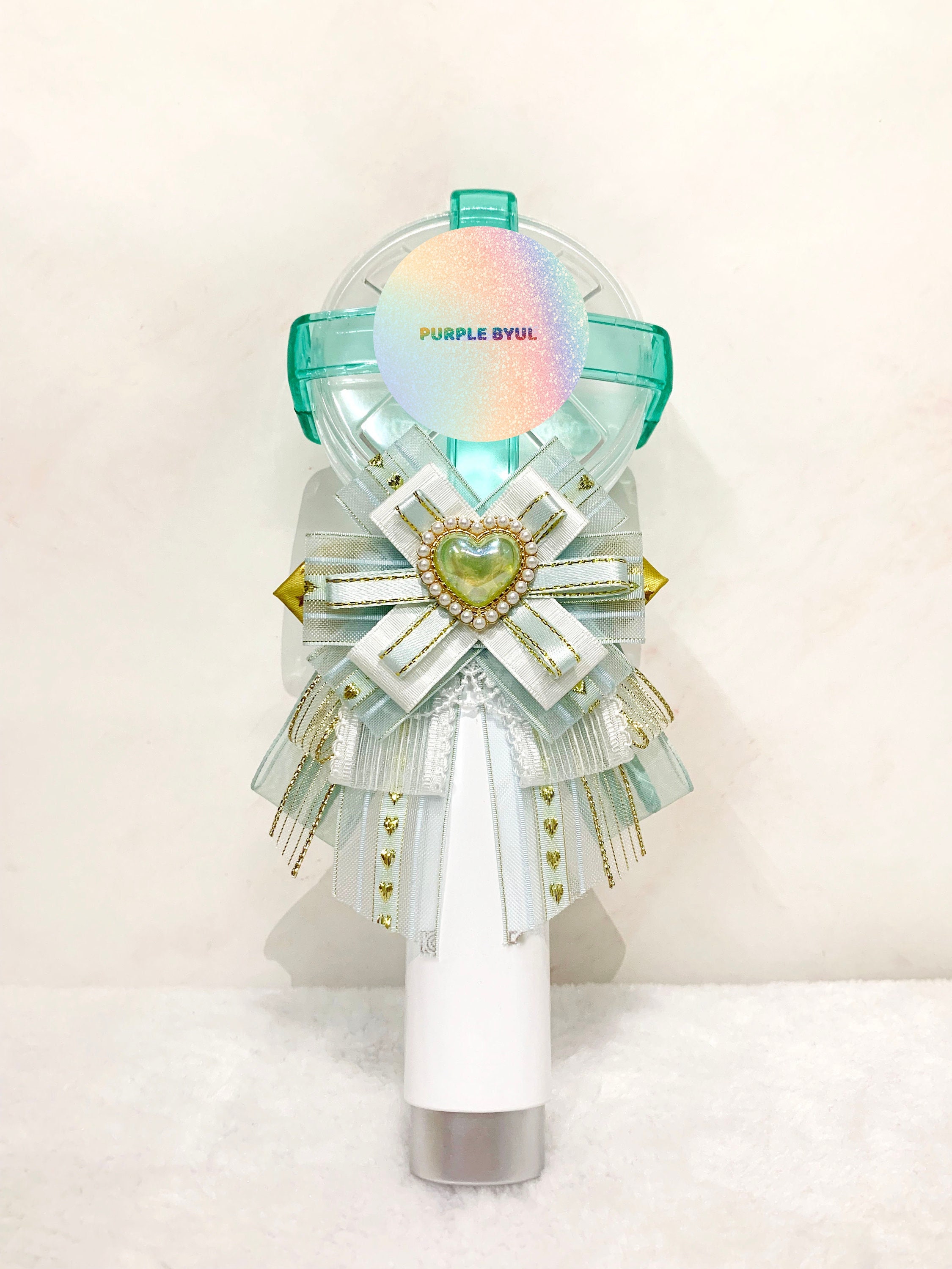 Kpop Ribbon Bow With Heart Gem Lightstick Deco Decor Light