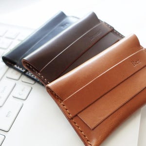 Porte-cartes fin en cuir Portefeuille minimaliste Portefeuille gravé Portefeuille personnalisé Porte-cartes de visite Portefeuille simple Portefeuille pour homme Portefeuille pour femme