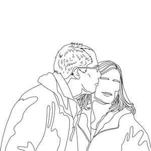 Custom Line Drawing, Minimalist Illustration, Custom Line Portrait, Family Portrait, Personalized Gift for Family, Couple Portrait