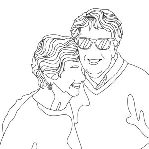 Custom Line Drawing, Minimalist Illustration, Custom Line Portrait, Family Portrait, Personalized Gift for Family, Couple Portrait
