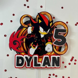 Shadow The HH Cake Topper, Hedgehog Cake Topper, Sonic The HH Cake Topper, Cupcake Toppers