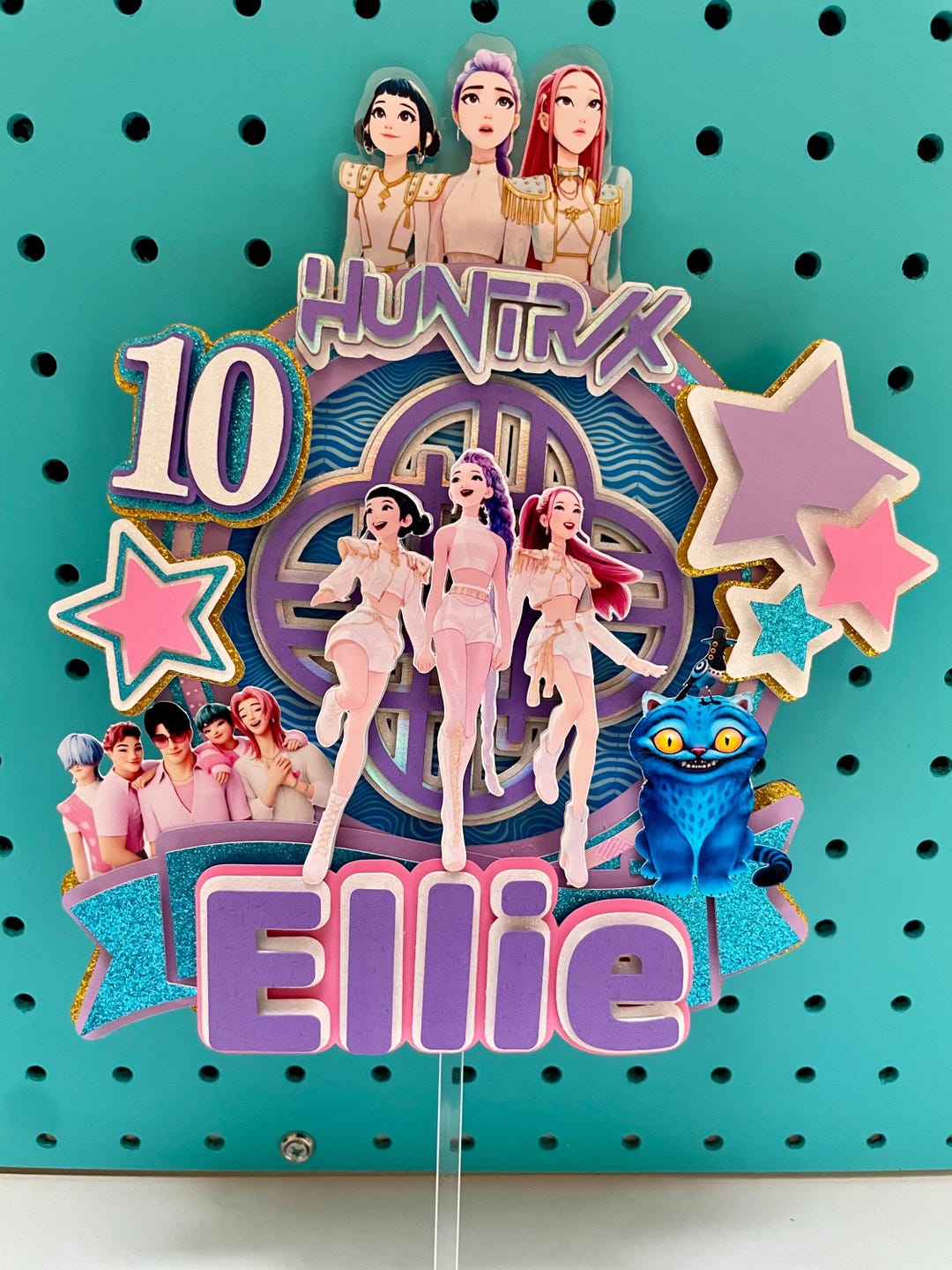 Huntrix Topper Huntrix K-pop Demon Hunters Cake Topper, Glitter Cardstock - Etsy