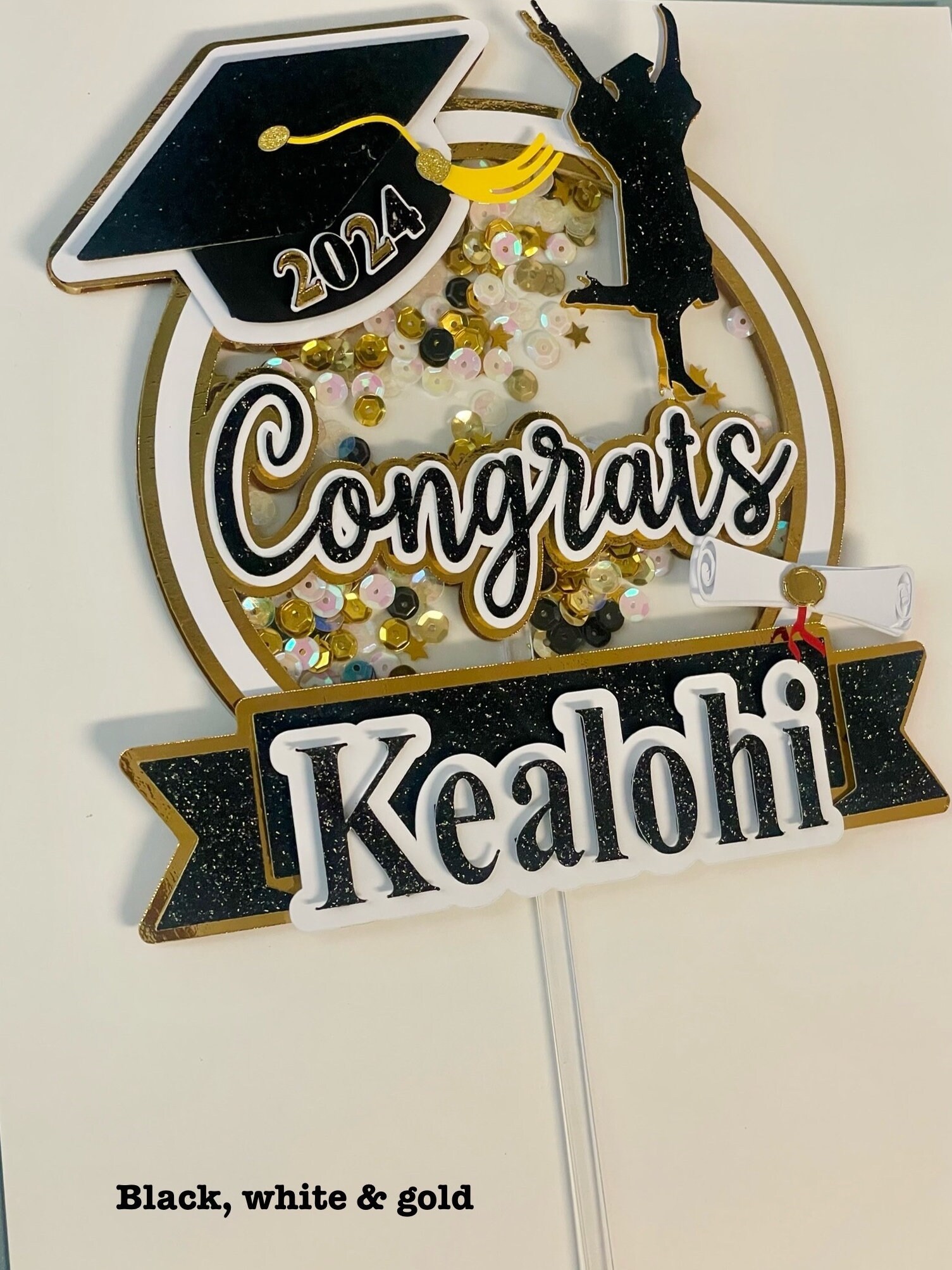 Graduation Congrats Shaker Cake Topper - Etsy