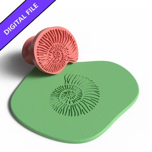 Nautilus Fossil Texture Stamp – 3D Printable STL File for Clay, Crafts, and Ocean-Inspired Baking