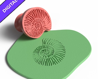Nautilus Fossil Texture Stamp – 3D Printable STL File for Clay, Crafts, and Ocean-Inspired Baking