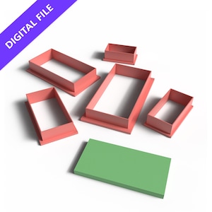 Juego de cortadores de galletas rectangulares: archivo STL imprimible en 3D para repostería, manualidades y proyectos de varios tamaños.