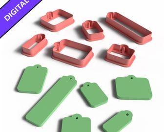 Conjunto de cortadores de biscoitos para etiquetas de presente: arquivos STL para impressão 3D (confeitaria e artesanato)
