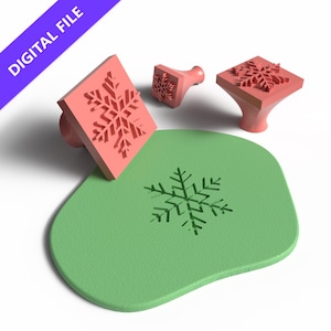 Snowflake Cookie Stamp Set – 3D Printable STL for Winter Baking and Crafts