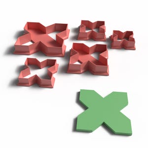 Geometric Cross Tile Cookie Cutter Set: Islamic Decor (3D Printable STL File)