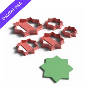 Zestaw foremek do ciastek w kształcie gwiazdy islamskiej: dekoracja Eid do druku 3D (plik STL)