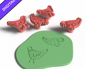 Chicken Cookie Stamp Set – 3D Printable STL File for Baking, Crafts, and Farmhouse Gifts