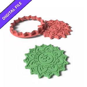 Mandala Cookie Cutter Stamp Set: 3D Printable Baking (STL File)