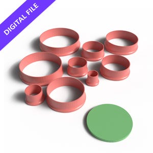 Zestaw okrągłych foremek do ciastek – plik STL do druku 3D do pieczenia, rękodzieła i projektów o różnych rozmiarach