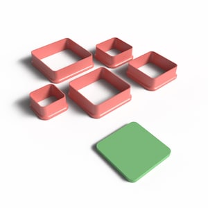 Rounded Square Cookie Cutter Set – 3D Printable STL File for Baking, Crafts, and DIY Projects