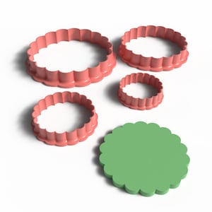 Scalloped Circle Cookie Cutter Set – 3D Printable STL for Baking, Fondant, and Crafts