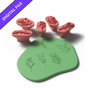 Set di timbri in argilla floreale – File STL stampabili in 3D per argilla polimerica, ceramica e biscotti