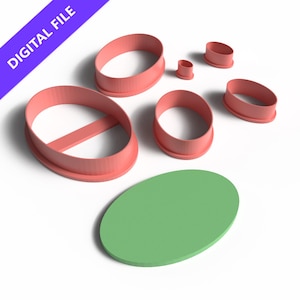 Oval Cookie Cutter Set: 3D Printable Baking & Clay Cutters (STL File)