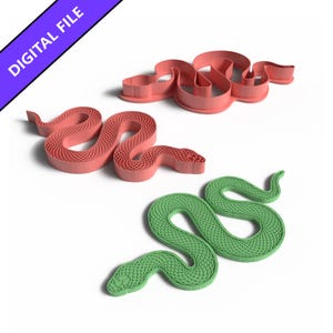 Snake Cookie Cutter and Stamp Set: 3D Printable STL File