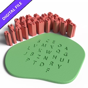 Alphabet Cookie Cutter & Stamp Set: 3D Druckbare STL-Datei