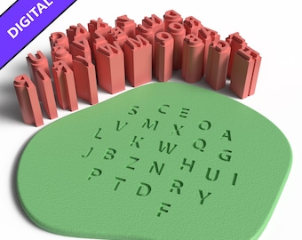Zestaw foremek i stempli do ciastek z alfabetem: plik STL do druku 3D