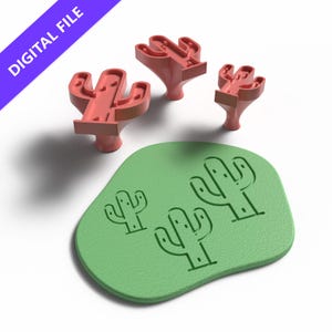 Juego de cortadores de galletas y sellos de cactus imprimibles en 3D (archivo STL)