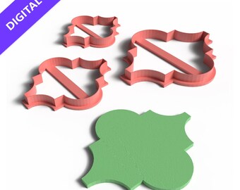 Moroccan Tile Cookie Cutter Set: Elegant Baking STL File (3D Printable)