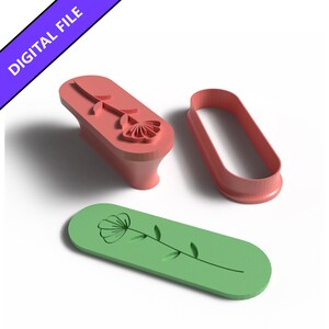 Juego de cortadores y sellos florales para galletas: archivo STL imprimible en 3D (descarga digital)