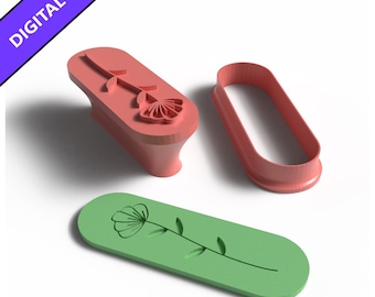Floral Cookie Cutter and Stamp Set: 3D Printable STL File (Digital Download)