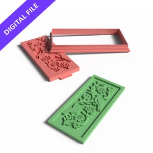 Stämpelset med lera, fågel och blomma: 3D-utskrivbar STL-fil