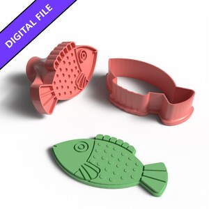 Fish Clay Stamp & Cutter Set – 3D Printable STL Files for Polymer Clay and Pottery