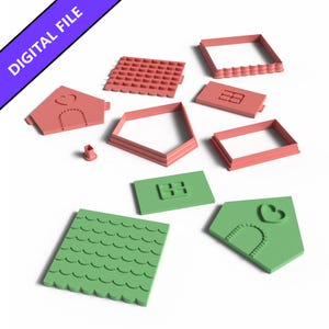 Teelicht-Haus Ausstechform und Stempel Set: 3D druckbare STL (digitaler Download)