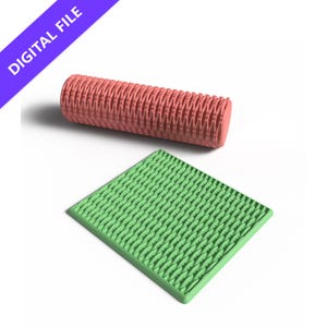 Rodillo de textura de mimbre: archivo OBJ imprimible en 3D para arcilla polimérica y cerámica