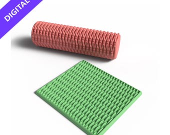Wicker Texture Roller – 3D Printable OBJ File for Polymer Clay & Pottery