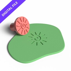 Sun Clay Stamp – 3D-afdrukbaar STL-bestand voor minimaal bakken en kleicreaties