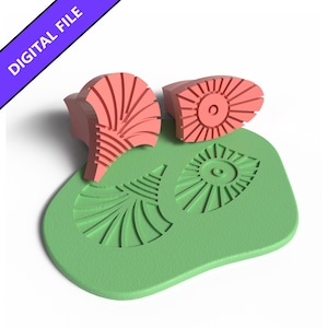 Abstract Floral Stempel Set - 3D Druckbare Prägezange für Ton, Kekse, Kunsthandwerk - Digitale STL Dateien