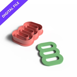 Cortador y sello de galletas de triple bucle: Repostería abstracta (archivo STL imprimible en 3D)