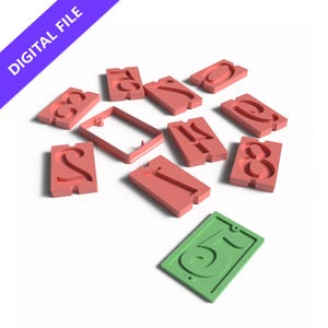 Vintage Number Stamp Set – 3D Printable STL File for Baking, Clay, and Crafts