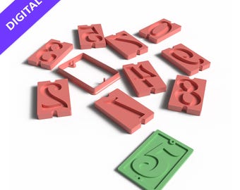 Vintage Number Stamp Set – 3D Printable STL File for Baking, Clay, and Crafts
