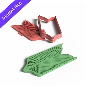 Leaf Clay Cutter & Texture Stamp Set – 3D Printable STL for Polymer Clay